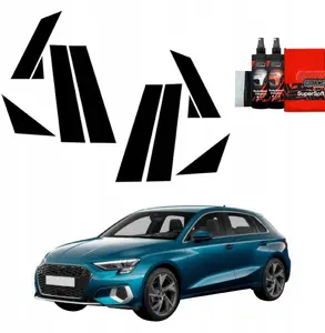 Плёнка GrizzGlass BodyShield для Audi A3 8Y Sportback (2020–2023) — чёрная, комплект для стоек (8 шт.)