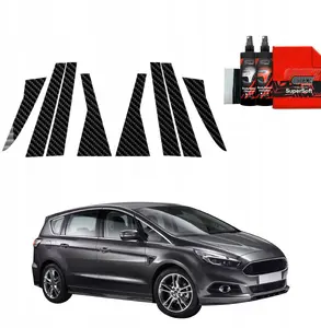 Углеродная наклейка на стойки GrizzGlass BodyShield для Ford S-Max MK2 (2015–2019), комплект 8 шт.