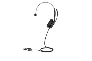 Austiņas Yealink UH35 Mono UC USB-C/A, vadu vienpusējas, 20–20000 Hz, 96,5 g, melnas
