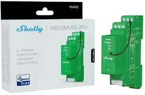 Dimmer module No name Shelly Wave Pro Dimmer 2PM — Z-Wave, 2 channels, DIN rail, for LED and halogen lighting