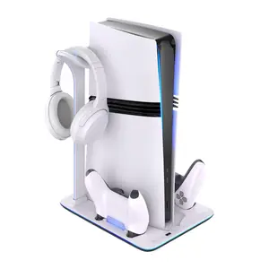 Dokstacija FIXED priekš PlayStation 5 Pro/Slim (saderīga ar PS5 2023 Slim), 215×360×280 mm, melna/balta