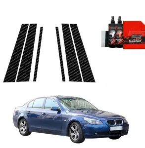 Aizsargplēve ar oglekļa efektu uz statņiem GrizzGlass BodyShield priekš BMW 5 E60 sedans PreLCI (2003–2007) 6-in-1