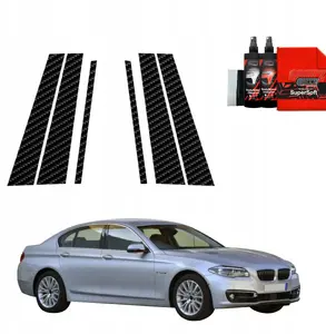 Aizsargplēve ar oglekļa rakstu uz statņiem GrizzGlass BodyShield priekš BMW 5 F10 Sedan LCI 2012–2017, komplekts 6‑1