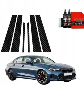 Aizsargplēve ar oglekļa izskatu GrizzGlass BodyShield uz statņiem BMW 3 Sedan (2025) 6‑1