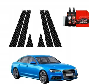 Stikla aizsargplēve GrizzGlass BodyShield priekš Audi A6 C7 Sedan Facelift (2014–2018) — oglekļa raksts, komplekts 6 statņiem
