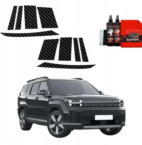 GrizzGlass BodyShield carbon-look pillar film for Hyundai Santa Fe (2023–2025) 10-piece set