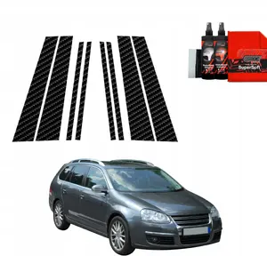 Window pillar carbon-look film GrizzGlass BodyShield for Volkswagen Golf 5 Variant (2003–2009) set 8 pieces
