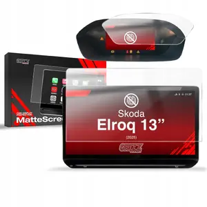 GrizzGlass matte screen protector for car infotainment display 13" — GrizzGlass for Skoda Enyaq/Elroq (2025) [2-in-1]