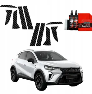 Trim film GrizzGlass BodyShield carbon for pillar covers for Mitsubishi ASX Facelift (2024-2025) set 10-in-1