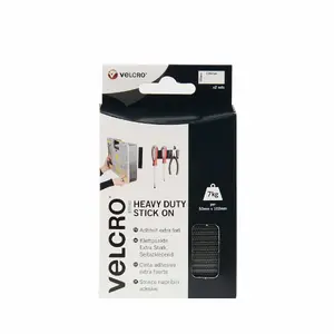 Hook and loop fastener Velcro VEL-EC60239, black, 50 mm × 100 mm, 2 pcs