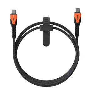 USB-C uz USB-C strāvas kabelis Eaton 1,5 m — Kevlar Core, USB 2.0, melns/oranžs