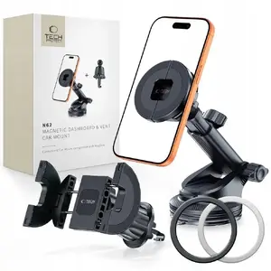 Car Phone Mount Tech-Protect N62 2in1 — Universal Magnetic MagSafe Dashboard & Vent Mount, Black