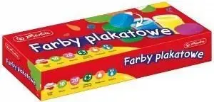Plakātu krāsu komplekts HERLITZ 10 krāsas pa 20 ml — ūdens bāzes necaurspīdīgas krāsas mākslai un skolai