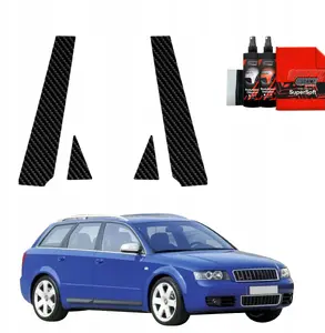 GrizzGlass BodyShield carbon-look pillar film for Volvo S60 III Sedan 4D (2019–2024) set 4 pieces