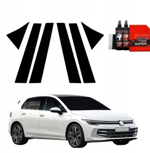 Window pillar film GrizzGlass BodyShield for Volkswagen Golf 8 Hatchback (2024–2025) — black, set [6w1]