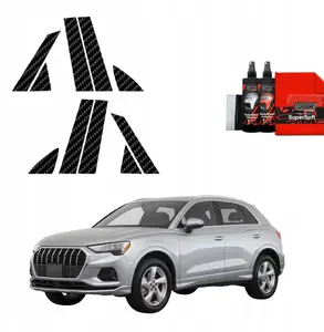Aizsargplēve ar oglekļa tekstūru GrizzGlass BodyShield uz statņiem Audi Q3 Sportback (2018–2025) komplekts 10‑1