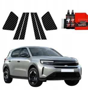 Protective carbon-look pillar film GrizzGlass BodyShield for Opel Frontera 2024–2025, set 6-in-1