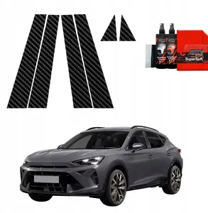 Protective carbon-look pillar film GrizzGlass BodyShield for Cupra Formentor Facelift (2024–2025) 6-in-1