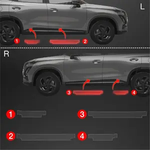 Aizsargplēve uz sliekšņiem GrizzGlass BodyShield priekš OMODA 5 Facelift (2024–2025) 4‑1