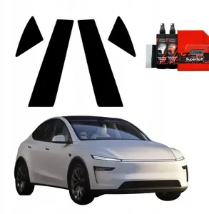Protective pillar film GrizzGlass BodyShield for Tesla Model Y Juniper (2024–2025) — black, set for 4 pillars