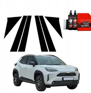 GrizzGlass BodyShield чёрная плёнка на стойки для Toyota Yaris Cross (2021–2025) 6 в 1