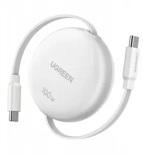 USB-C to USB-C cable UGREEN L531, PD 100W, retractable, 1 m, white