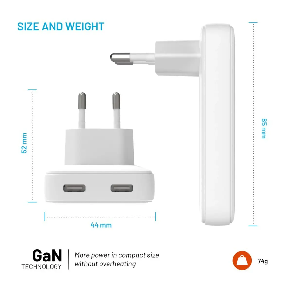 FIXED Slim 2xUSB-C GaN PD 45W lādētājs Photo 4
