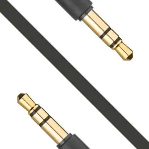 AUX audio cable FIXED FIXM-AUX-BK flat 2×3.5 mm jack, black