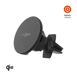 Magnetic car phone holder FIXED MagRound 2 Qi2, passive, black