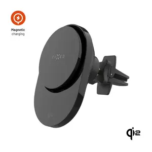 Car magnetic passive phone holder FIXED MagAir Qi2 — black, for smartphones (magnetic Qi2 compatible)