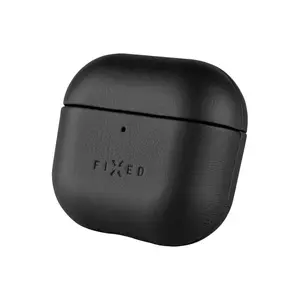 Чехол FIXED PodsLeather Case — кожаный с микрофиброй защитный чехол для беспроводных наушников, чёрный