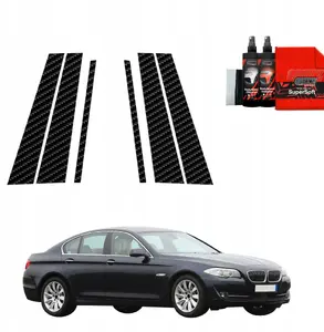 GrizzGlass carbon-look pillar film BodyShield for BMW 5 Series F10 Sedan PreLCI (2010–2012) 6-in-1