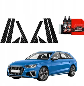 Aizsargplēve GrizzGlass BodyShield Audi A4 Avant (2019–2024) — oglekļa tekstūra, komplekts stiprinājumu kolonnām (10‑1)