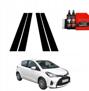 Glass protection film GrizzGlass BodyShield for Toyota Yaris (2011–2016) black — set for pillar covers [4-in-1]