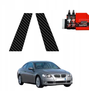 Protective carbon-look pillar film GrizzGlass BodyShield for BMW 3 Series E92 Coupe Pre-LCI (2006–2010) set 2-in-1