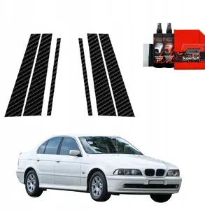 Protective carbon-look pillar film GrizzGlass BodyShield for BMW 5 Series E39 Sedan (1995–2003) 6-in-1