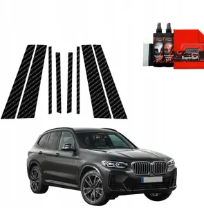 Melnā plēve uz statņiem GrizzGlass BodyShield BMW X3 (2021–2024), komplekts 8‑1