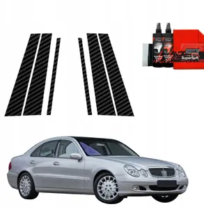 Aizsargplēve ar oglekļa rakstu uz statņiem GrizzGlass BodyShield priekš Mercedes‑Benz E‑Klase W211 Sedan (2002–2009), komplekts 6‑1