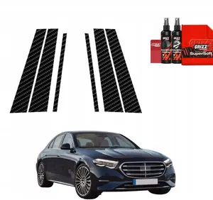 Protective carbon-look pillar film GrizzGlass BodyShield for Mercedes E-Class (2016–2023) 6-in-1 kit