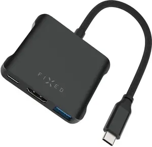 USB-C HUB FIXED Quadri 5-portu alumīnija priekš klēpjdatoriem 140W PD 3.1 space black