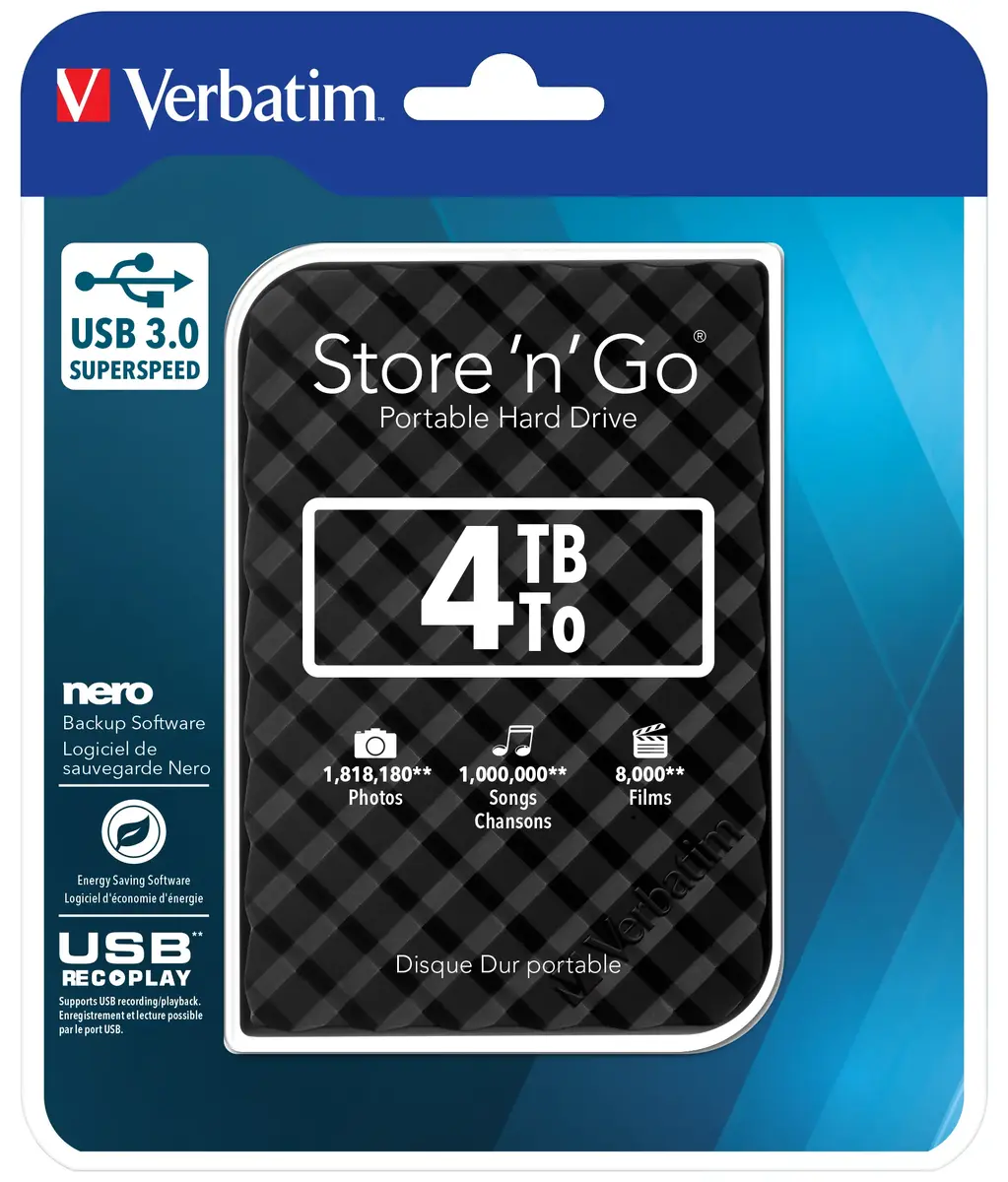 VERBATIM Store 'n' Go HDVE53223PLG — 4 ТБ внешний HDD Photo 4