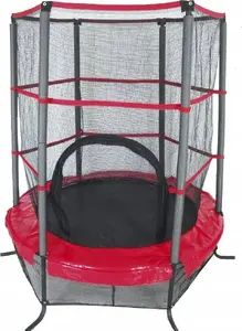 Trampoline ar drošības tīklu, melni-sarkans, diametrs 137 cm, No name 1253
