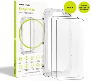 Защитное стекло MOBILE ORIGIN EasyGlass с аппликатором для iPhone 17e/16e/14/13/13 Pro, набор 2 шт.