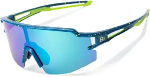Cycling glasses Rockbros polarised with UV protection and prescription insert, blue lenses