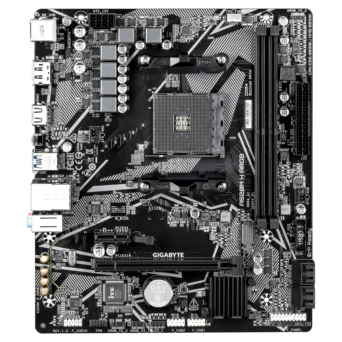 GIGABYTE A520M H ARGB Micro ATX плата Photo 2