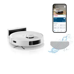 Робот-пылесос Bosch BCRC2W — круглый, без мешка, 0.4 л пылесборник, Li‑Ion 160 мин работы, 75 дБ, 353×351×96 мм, белый