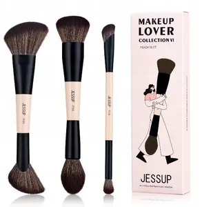 Набор кистей для лица Jessup 3 шт. Duo-End Face Brush Collection T508 — 3 двусторонние кисти для макияжа лица