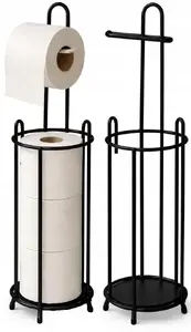Toilet Paper Holder Katex 681771 round black — wall-mounted, single-roll
