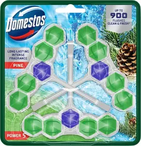 Tualetes bloks Domestos Power 5 50 g priede, 3 gab. — Domestos