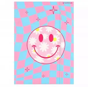 Folder with Elastic Strap STARPAK A4, Emoji Print, 2 Compartments (STK TEC207)